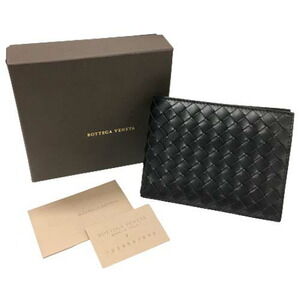 Bottega Veneta Bi fold Wallet Intrecciato Black Braided